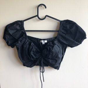 Cotton candy LA black string crop top